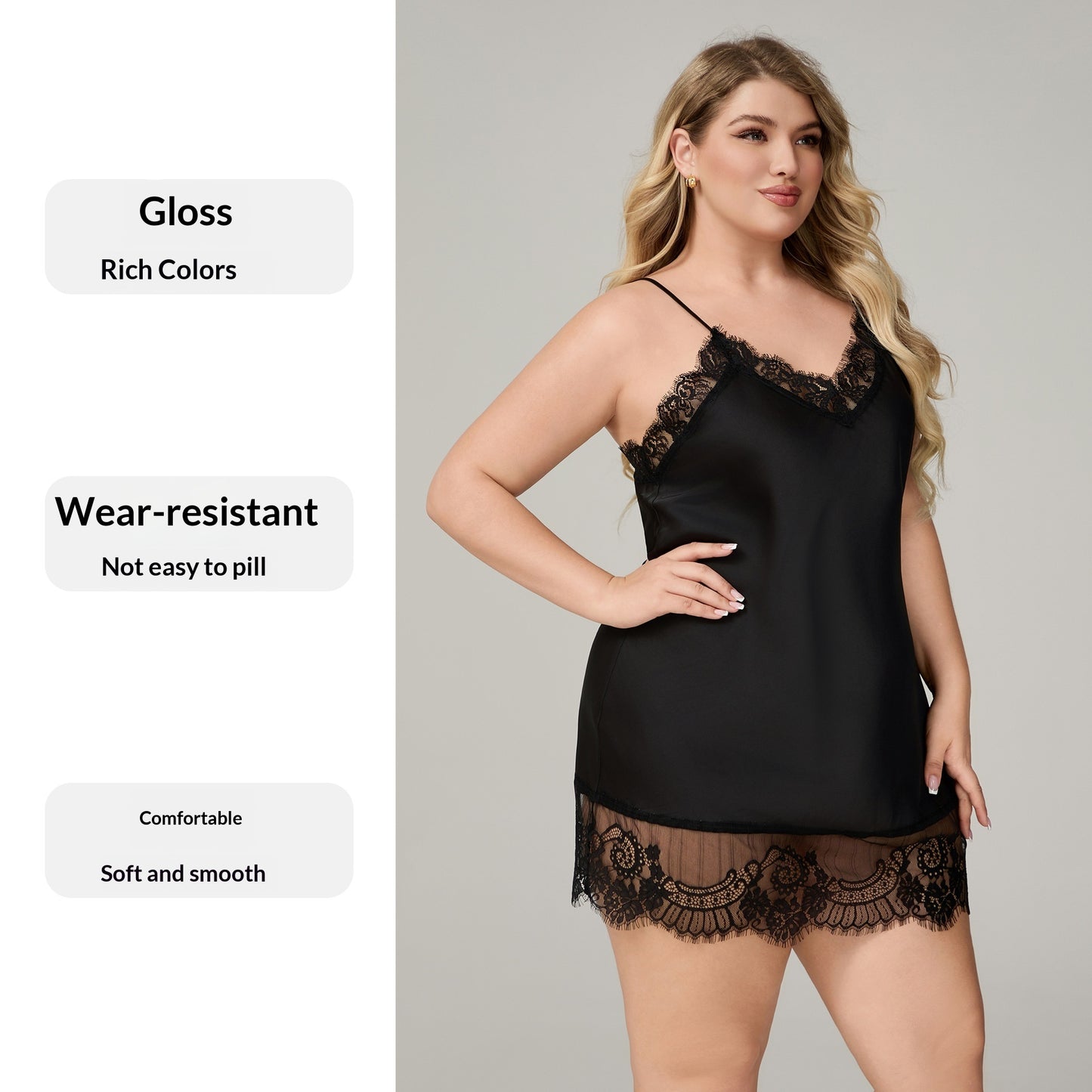 Womens Summer Sexy Lace Nightdress With V-Neck For Home Wear