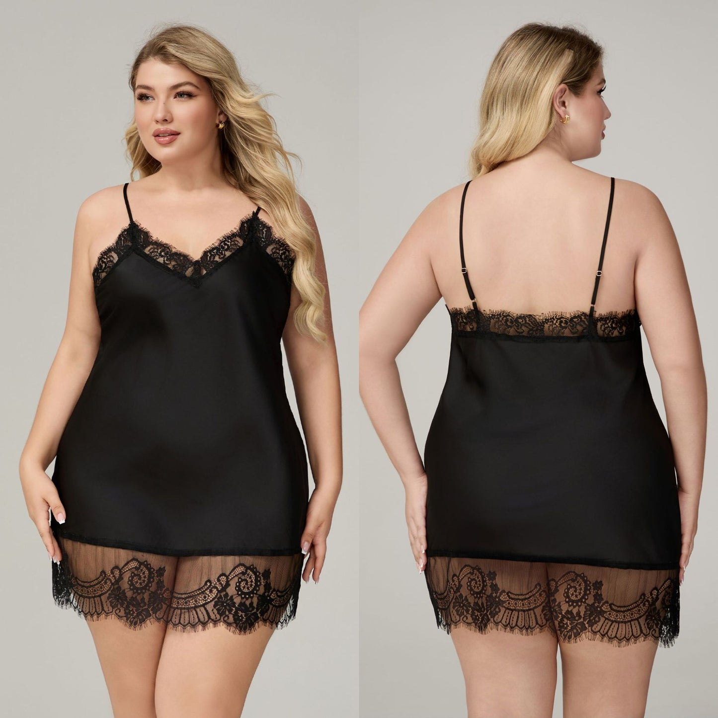 Womens Summer Sexy Lace Nightdress With V-Neck For Home Wear