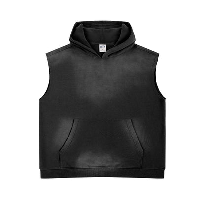 Mens Sleeveless Hooded Sweatshirt
