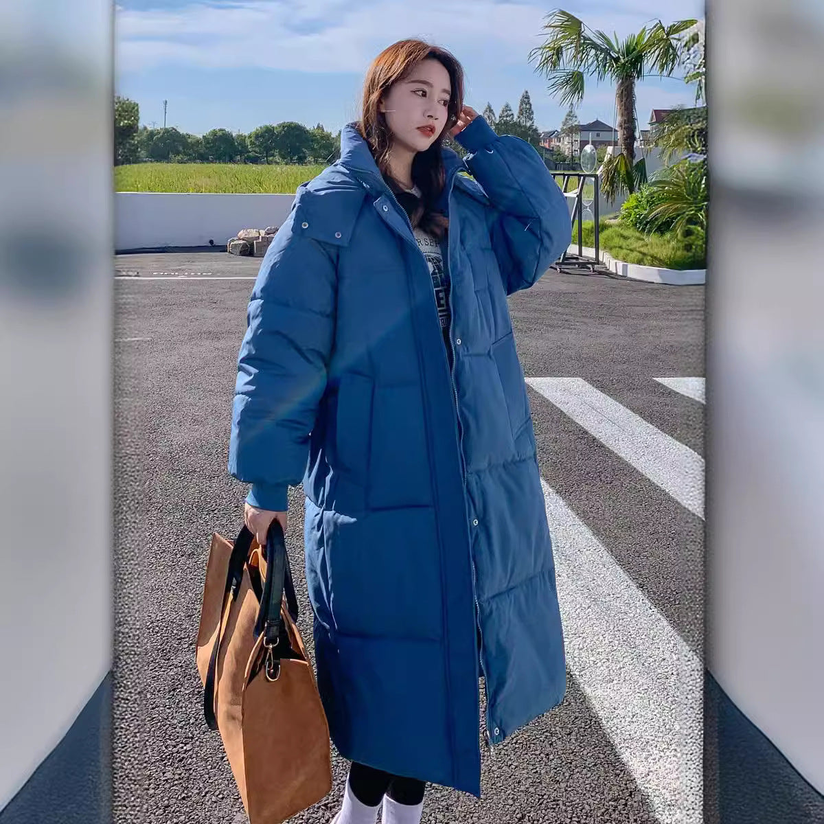 Loose Mid-length Puffer Down Jacket For Women