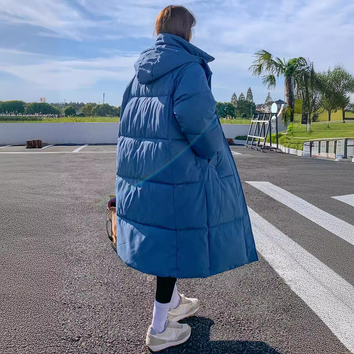 Loose Mid-length Puffer Down Jacket For Women