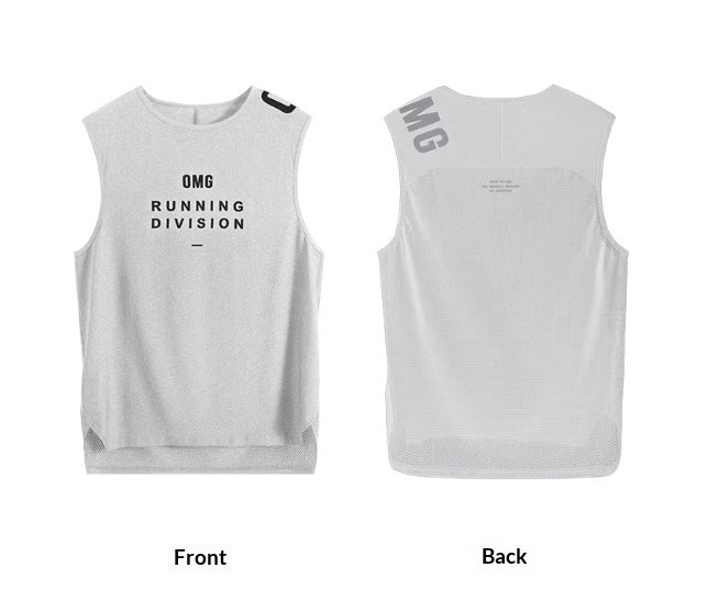 Breathable Tank Top Mens Loose Training Ice Silk Running T-Shirt Sports Fitness Wear Sleeveless Lightweight Style