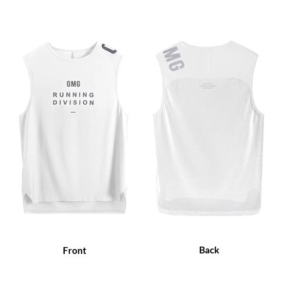 Breathable Tank Top Mens Loose Training Ice Silk Running T-Shirt Sports Fitness Wear Sleeveless Lightweight Style