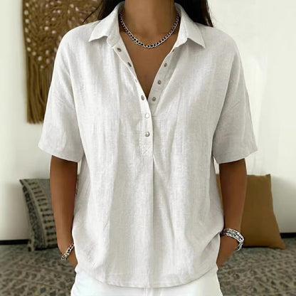 Single-breasted Lapel Shirt E-commerce Bestseller Womens Solid-color Casual Wear