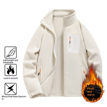 Mens StandUp Collar Fleece Jacket