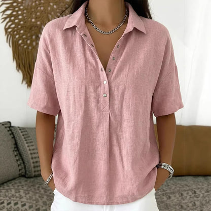 Single-breasted Lapel Shirt E-commerce Bestseller Womens Solid-color Casual Wear