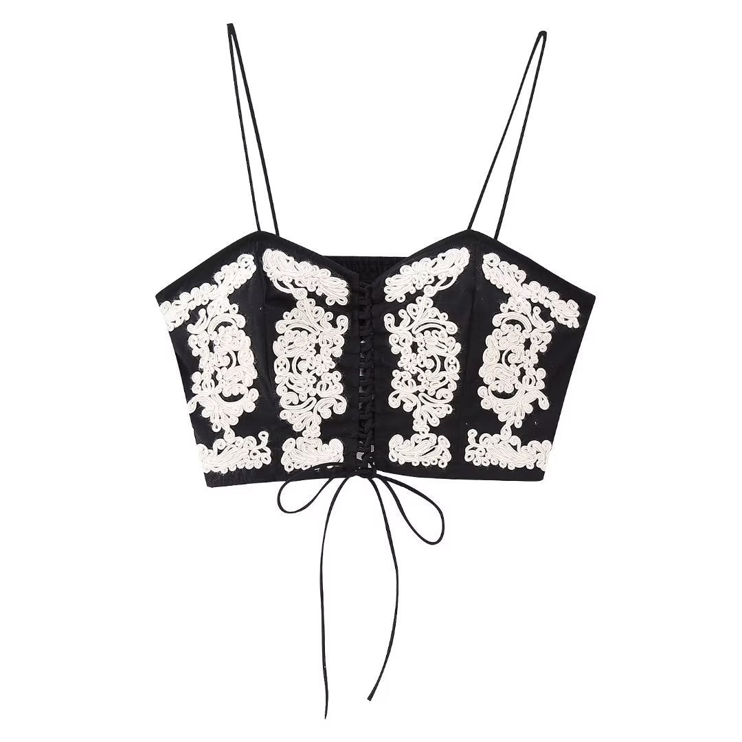 Womens Suspenders Embroidered Suspenders Skirt