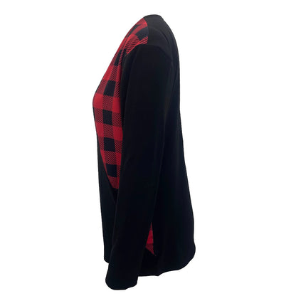 Long-sleeve Plaid Contrast-color Casual Womens Wear