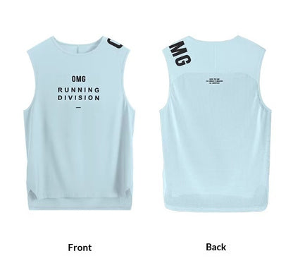 Breathable Tank Top Mens Loose Training Ice Silk Running T-Shirt Sports Fitness Wear Sleeveless Lightweight Style