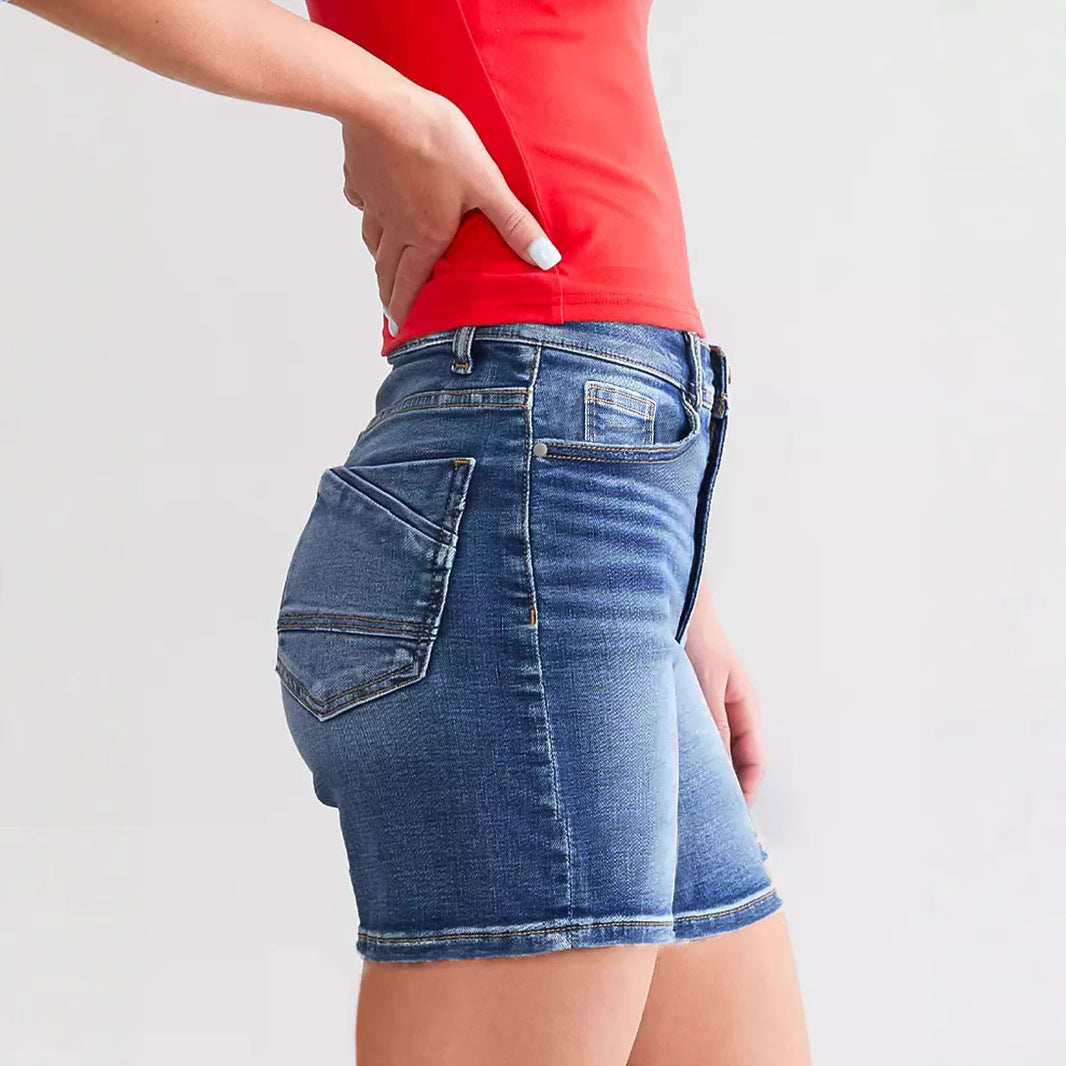 Womens Casual Stretchy Skinny Shorts