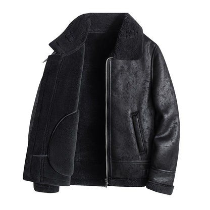 Men's Lamb Wool Coat Winter Clothing